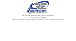 Desktop Screenshot of contentsrecoveryexperts.com